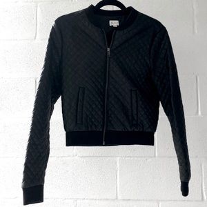 Love Fire Black quilted moto jacket